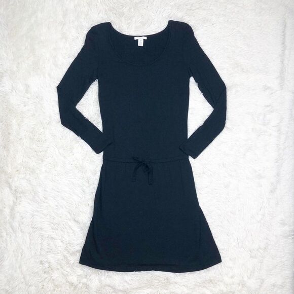 Daily Ritual Black Long Sleeve Drawstring Dress XS - Picture 3 of 9